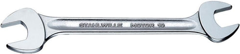 Stahlwille 40030810 Double Open Ended Spanners, Motor No. 10, Size 8 x 10mm, 15 deg Offset Angle, Metric, Industrial Grade, Chrome Plated, Non-Sli...