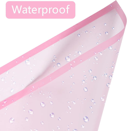 lyy-biuty 20 Sheets Flower Wrapping Paper Bouquet Floral Wrapping Paper Pink Border Flower Wrapping Paper Floral Paper for Bouquet Flower Gift Pac...