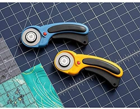 OLFA 45mm Ergonomic Rotary Cutter (RTY-2/DX) - Rotary Fabric Cutter w/ Blade Cover & Squeeze Trigger for Quilting, Sewing, Crafts, Replacement Bla...