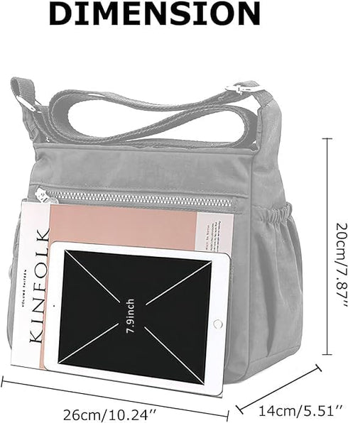 Women's Shoulder Bags Multi-Pocket Casual Crossbody Bag Handbags Waterproof Nylon Messenger Travel Bags Ladies Tote...