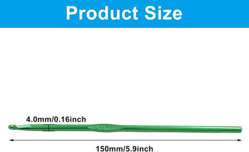Auvotuis 6Pcs 4mm US Size G (Size 6) Aluminum Crochet Hook Knitting Needles for DIY Craft Yarn, Green......