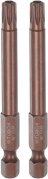 2pcs T30 Torx Bit 1/4" Hex Shank 3" Length Magnetic Security Star Screwdriver Power Tool, Red...