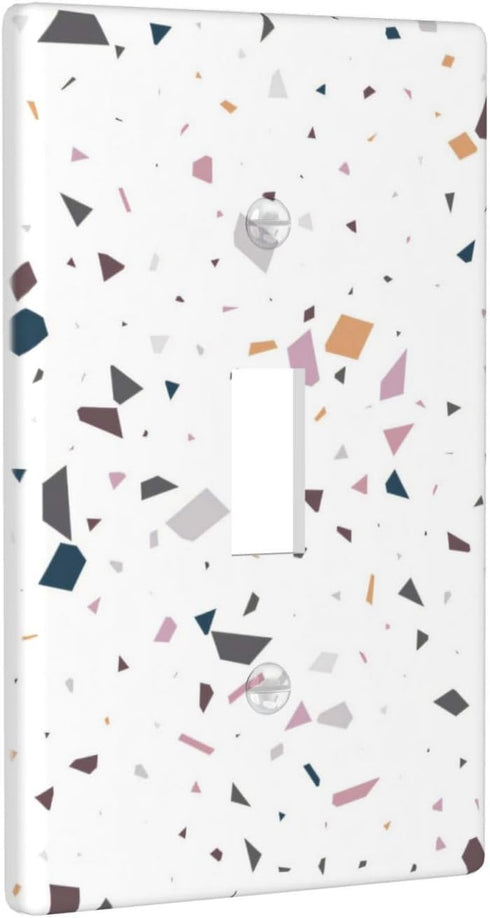 Terrazzo Single Toggle Light Switch Plate Decorative Electrical Wall Plates, 1 Gang Light Switch Cover Plate 2.75" X 4.5" For Kitchen Bedroom Home...