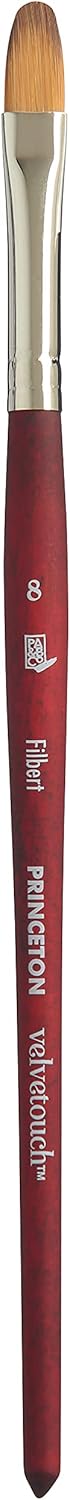 Princeton Velvetouch, Series 3950, Paint Brush for Acrylic, Oil and Watercolor, Filbert, 8...