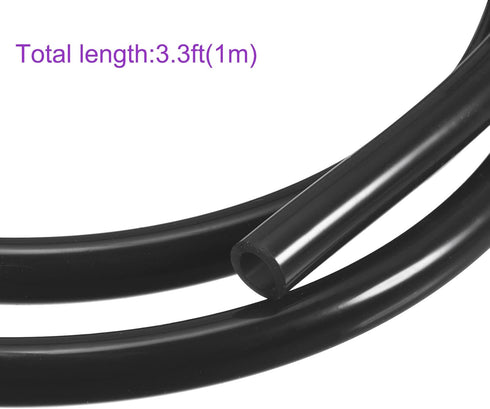DMiotech 5/16"(8mm) ID 1/2"(12mm) OD 3.3 Feet Silicone Tube Black Industrial Silicone Tubing for Water Air Pump...