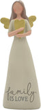 Blossom Bucket Family is Love Heart Soft Cream 6 inch Resin Stone Collectible Angel Figurine...