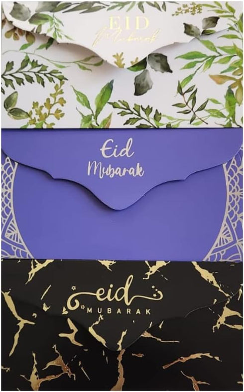 Eid Mubarak Assorted Envelopes - Eid al-Fitr and Eid Al-Adha Envelopes, Gift Card holders or Money Holders (9 Envelopes and 3 Different Vibrant De...