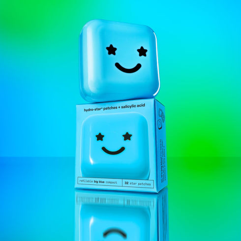 Starface Hydro-Star + Salicylic Acid Pimple Patches and Big Blue Compact, Helps Shrink and Soothe Deeper Spots, Cute Star Shape, Vegan, 32 count...