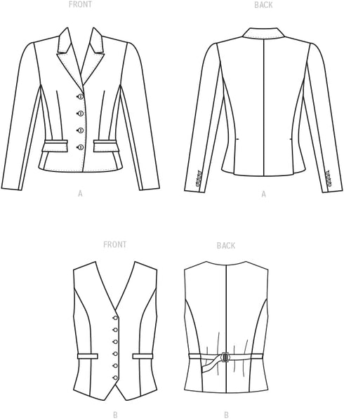 McCall's Misses' Blazer and Vest Sewing Pattern Kit by Melissa Watson, Design Code M8350, Sizes 14-16-18-20-22...