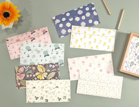 16 Pcs Money Envelopes Cash Envelopes, 8 Designs, 3.5 x 7 Inch (Floral B)...