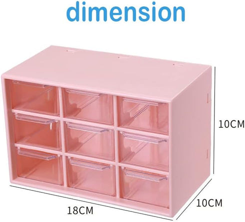 Mini Desk Organizer Drawer, Cute Plastic Desktop Art Craft Storage Drawer, Office Supplies Stationery Makeup Jewelry Box Organizer with Storage fo...