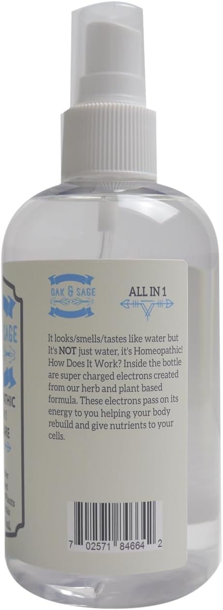 OAK & SAGE Homeopathic All in 1 Skin Care - NonLather - Unscented - 8oz - 100% Herbs/Plants, No Alcohol, No Chemicals - for All Skin Types...