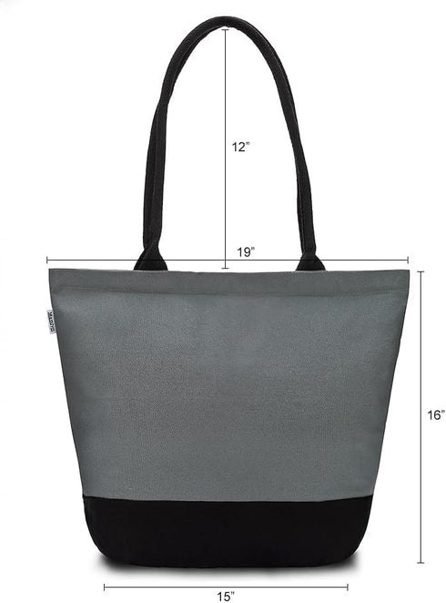 Cotton Canvas Tote Bag with handles, Reusable Cloth Shopping Grocery Bag, Large, Heavy Duty...