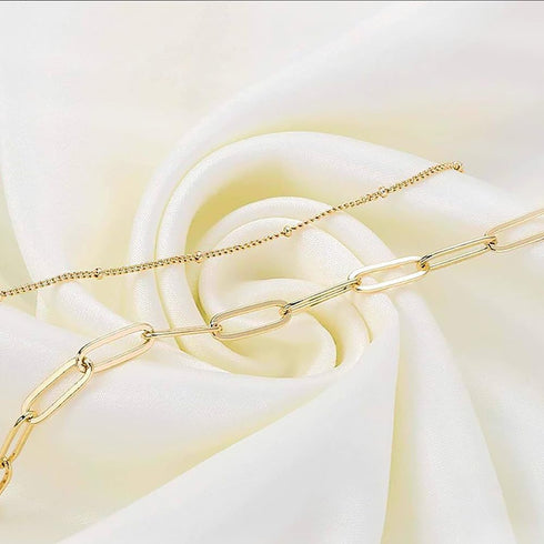 Dainty Gold Bracelets for Women, 14K Gold Filled Adjustable Layered Bracelet Cute Evil Eye Oval Chain Pearl Bar Turtle Gold Bracelets for Women Je...