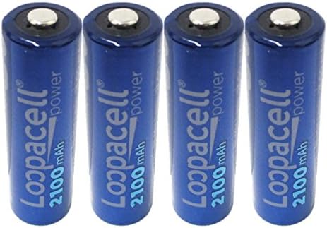 4 Loopacell AA Rechargeable Precharged Ni-MH 2100mAh Batteries...
