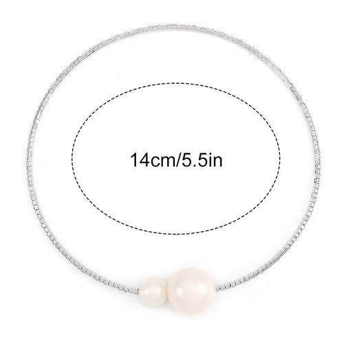 Jeairts Cystal Pearl Choker Necklace Silver Rhinestone Adjustable Necklaces Fashion Necklace Jewelry Party Gifts Costume Accessories for Women and...