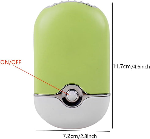 ThreeH Portable Mini Fan Handheld USB Rechargeable Air Conditioner Built-in Li-ion Battery Desk Cooling Fan Bladeless Eyelash Fan,Green...