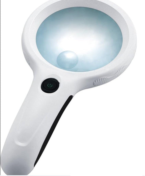 9-Led Bulbs Illuminated Lighting Glass Lens Handheld Magnifier 8X Magnifying for Coin Jewelry...