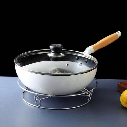 Stainless Steel Cooling Pot Rack Hot Pot Holder Steamer Rack Trivet Insulation Wok Rack Countertop Protector, 10" and 9? Reversible Size, M...