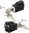 2 Pack Sliding Window Stopper Lock with 2 Keys - for Thickness 1/4" Small Frame Edge Clamp, Aluminum Alloy Windows Frame Locking Tool for Home Off...