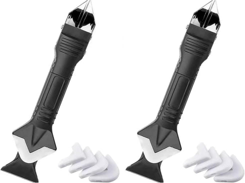 2 Pack 3-IN-1 Caulk Tool for Removal and Application, for Bathroom, Kitchen, Flooring, Windows, Sinks and Frames Seal...