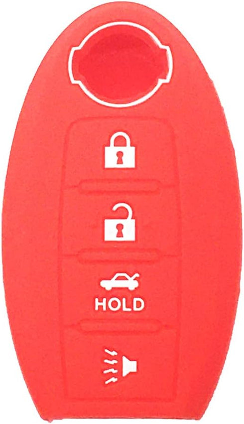 LemSa 2Pcs Rubber Silicone Smart Key Fob Case Cover Protector Holder for Nissan Altima Maxima Murano Armada Gt-r Sentra Altima Rogue Pathfinder, R...
