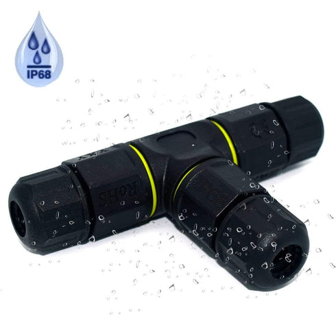 3 Way 3Pin IP68 Waterproof Junction Box,Ideal for 4.5mm-10mm Outdoor Waterprrof Junction Cable,Used for Outdoor Road Landscape Lights, car Decorat...