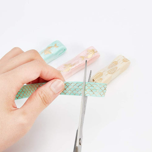 GORGECRAFT 18 Yards Printed Glitter Fold Over Elastic Ribbon 5/8" Grab Bag Headband Elastic Ribbon Trim for Hair Ties DIY Sewing Crafts...