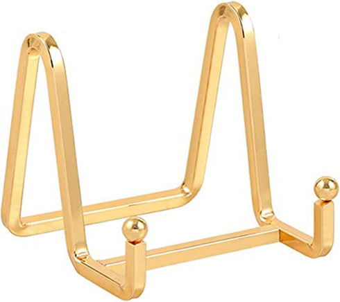 Plate Holder Easel Display Stand - 3 inch Metal Plate Stands for Display - Tabletop Picture Stand - Gold Iron Easels for Display Pictures | Photo ...
