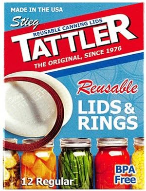 Tattler Regular Mouth Canning Lids with Rubber Rings 12 pk...