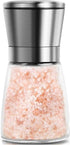 Salt and Pepper Grinder, Stainless Steel Refillable and Adjustable Manual Pepper Mill, 5.3"x 2.5" Professional Grinder for Pepper, Salt, and Spice...