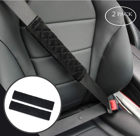 2 PCS Car Seat Belt Pads Cover, Seat Belt Shoulder Strap Covers Protector to Release Stress to Your Neck and Shoulder for a Safety Driving (Black)...