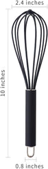 high temperature and easy to clean silicone whisk, stirrer, 10 inch, grip good grip design for Blending Whisking Beating Stirring Cooking Baking (...