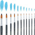 Transon 11pcs Round Paint Brush Basic Set for Watercolor, Acrylic, Gouache, Ink, and Tempera Painting...