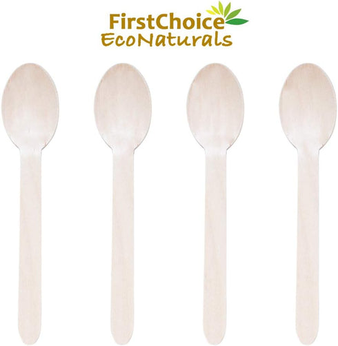 Disposable Wooden Spoons, 100 Piece, 6" Length Wooden Utensils Wooden Cutlery in Paper Box...