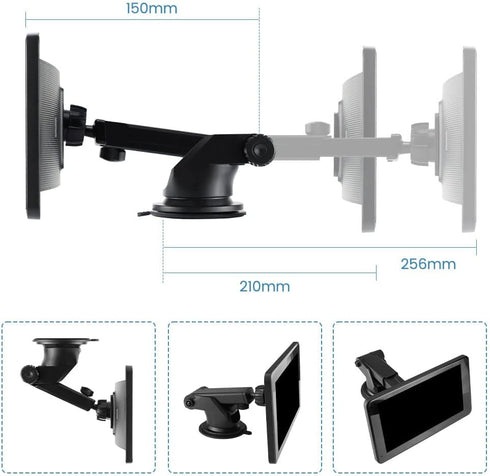 Flexible Windshield Dashboard Suction Cup Bracket with Sticker for 7Inch 9Inch 10Inch Carplay Display Screen Monitor, Compatible T86 Wireless Carp...