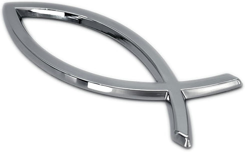 Elektroplate Christian Fish Chrome All Metal Emblem for Cars, Trucks, and All Auto | Universal Fit at 4" x 1.4" | Weatherproof...