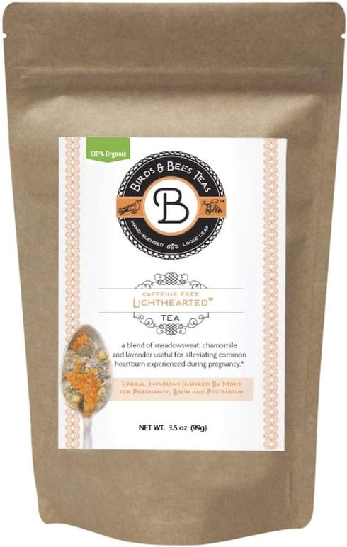Birds & Bees Teas - Organic Heartburn Relief for Acid Reflux and Pregnancy Heartburn Tea - Lighthearted Tea is a Delicious Natural Remedy for Preg...