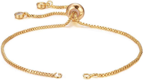 DanLingJewelry 20pcs Adjustable Slider Bracelet Slider Extender Chains with Rhinestones Ends for Jewelry Making DIY 8 Inches(226mm) G...