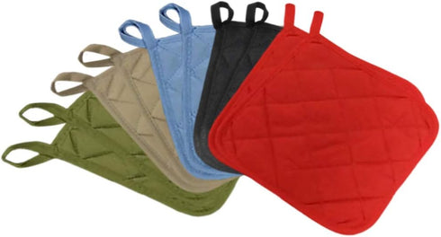 American Linen (Ten) 10 Pack Pot Holders 6.5 Square Solid Color Everday Quality Kitchen Cooking Chef Linens (Multi Color)...