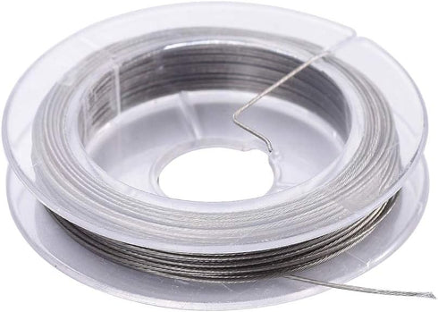 DanLingJewelry 10Rolls 0.45mm Diameter Tiger Tail Wires Craft Jewelry Beading Wires On Spool 8-10m/Roll Stainless Steel Color...