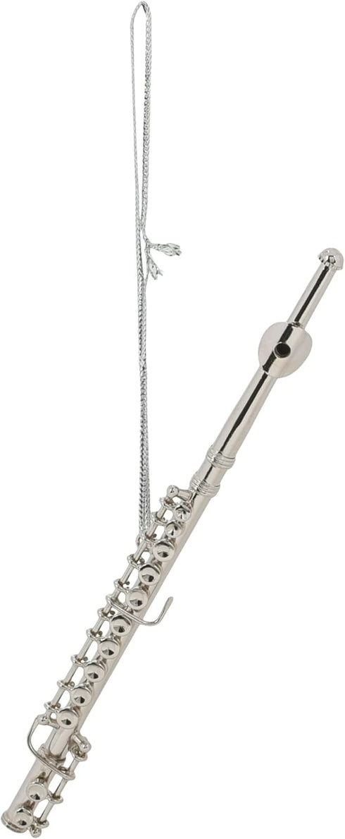 Broadway Gifts Co Silver Tone Flute Instrument 5.5 inch Brass Hanging Ornament...