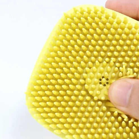 Bathroom Puppy Big Dog Cat Bath Massage Brush Soft Safety Silicone Pet Accessories For Multifunctional yellow...