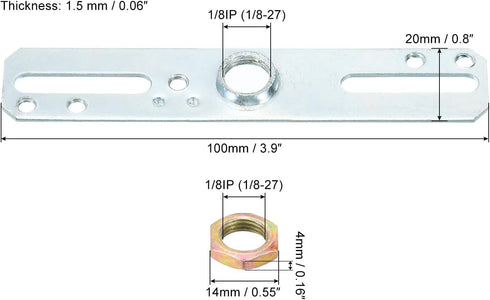 MECCANIXITY Light Fixture Crossbar Kit, 100x20mm Mounting Bracket Ceiling Light Plate for Chandelier Lighting, Silver Tone 3 Set...