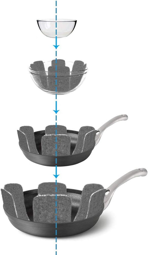 BOYAN Pot and Pan Protectors, Set of 12 and 3 Different Size, Cookware Dividers Pads/Stacking Pan Protectors/Pot Separators Pads for Protecting an...