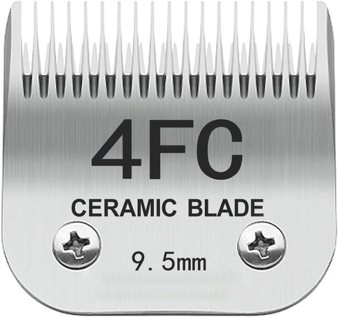 4FC Pet Dog Grooming Detachable Blades, Compatible with Andis Size-4FC Cut Length 3/8"(9.5mm), Most A5, Wahl KM Series Clippers,Made of Ceramic Bl...