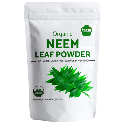 Organic Neem Powder, USDA Certified Ayurveda Herb, Promotes Healthy Hair,Clear Skin, DIY Toothpaste Resealable Pouch of 8 oz...