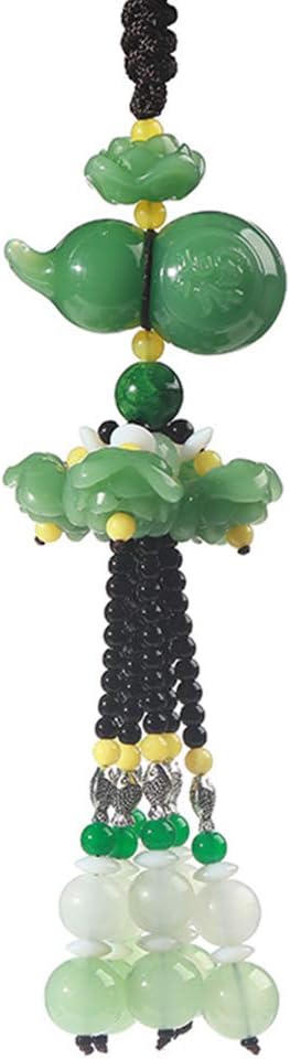 Chinese Traditional Style Green Crystal Hanging Decoration House Door Window Charm Hanging Pendant Amulet Pray for Luck Safety (Gourd)...