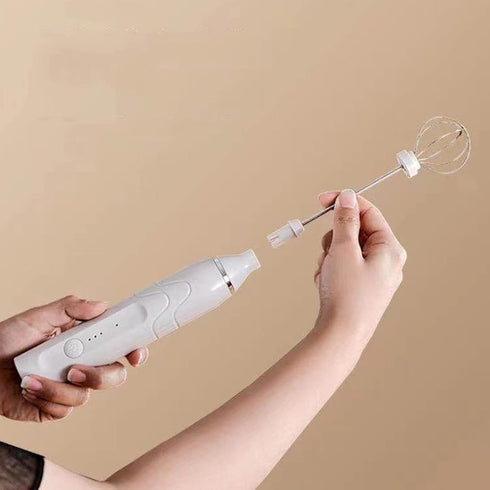Coffee Whisk Foam Mixer with Stainless Steel Stand,Handhel Electric Milk Frother with 2 Heads, Foam Maker Blender for Latte, Cappuccino, Hot Choco...