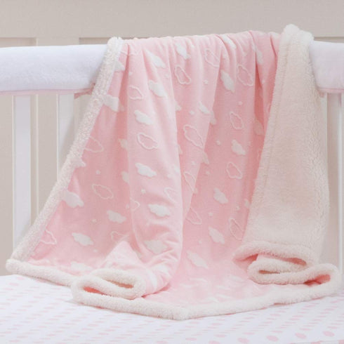 American Baby Company Heavenly Soft Chenille Sherpa Receiving Blanket, 3D Pink, 30" x 35", Warm and Cozy for Boys and Girls, Ideal for Baby Carrie...